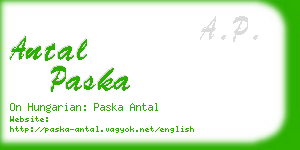 antal paska business card